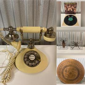 MaxSold Auction: This online auction features an antique mahogany dresser, antique cream phone, vinyl, Kushies bendable spoon, antique ceramic cake accents, PS3 with games, rug and more!