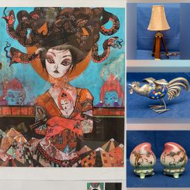 MaxSold Auction: This online auction features framed signed & numbered prints, MCM lighting, vintage collectible canons, teapots, vintage Pyrex, teacup/saucer sets, blue/white ginger jar, wooden wall masks, Indigenous art, gold jewelry, art glass, silver dragon buttons, golf clubs, fishing gear and much more!