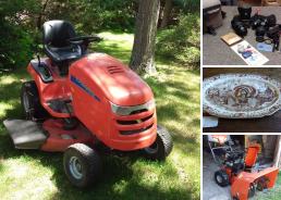 MaxSold Auction: This online auction features riding lawnmower, snowblower, sewing supplies, vintage books, yard tools, garden & sap buckets, oil lamps, costume jewelry, antique rugs, bicycle, sports equipment, Bunnykins, games, studio pottery, toys, children’s books, hand tools, cameras, camping gear, TV and much more!