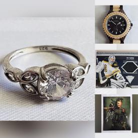 MaxSold Auction: This online auction features wooden watch, silver jewelry, vintage pearl necklace, movie & sports star signed memorabilia, sports & non-sports trading cards, comic book cards,vintage goalie mask, vinyl records, pewter collectible ornaments, retro porcelain dolls, RC cars, video games and much more!