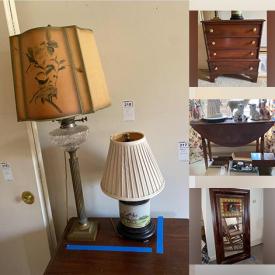 MaxSold Auction: This online auction features jewelry, artworks, furniture, lamps, mirror, clock, flatware, figurines, glassware, silverplate, serving dishes, pottery, Christmas decor, Spode Christmas dishes, DVDs, girandoles, books, planters, patio, purses, garden figurines, tools and much more!