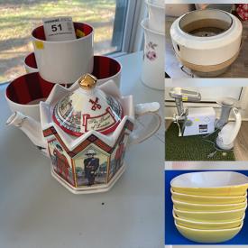 MaxSold Auction: This online auction features Rosa Mucosa dinner plates, teacups, Royal Worcester ware, Tata cup and saucers, Royal Horticultural Society Hookers Fruit dinner plates, tea sets, woodland-themed animal set, Luminarc, Kashiwa rice cooker, meat grinder, Philips air fryer and much more!