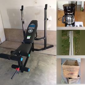 MaxSold Auction: This online auction features power & hand tools, exercise equipment, linens, small kitchen appliances, hardware, Shop-Vac, baseboard molding, exercise weights, flatware, steins and much more!