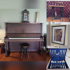 MaxSold Auction: This online auction features items such as tools, painting rollers, clothing, piano, golf clubs, hall coat tree, bar cabinet, clock, lawn mower, antique sewing machine, bed frames, filing cabinet, framed prints, flatware, shovels. table saw and much more!