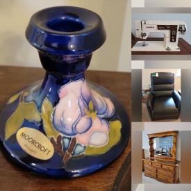 MaxSold Auction: This online auction features salt & pepper shakers, electric lift chair, small kitchen appliances, pet toys, collector plates, Moorcraft, bedding, dressers, bakeware, sewing machine, office supplies, sofa recliner, costume jewelry, hand & yard tools, lawnmower and much more!