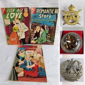 MaxSold Auction: This online auction features comic book collection, vintage military collection, sterling silver jewelry, Kaleidoscope, Amethyst specimen, pendants, coin collections, hockey cards, Sci-fi movie postcards, board games, bookends, baseball cards, magazines, LPs collection and much more!