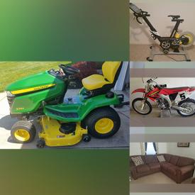 MaxSold Auction: This online auction features John Deere riding mower, exercise bike, 2002 Honda CR450R, BowFlex Max trainer, home stereo system, TVs, shop & yard tools, office equipment, lawnmower, chainsaw, air compressor, air tools and much more!