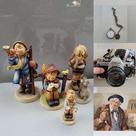 MaxSold Auction: This online auction features various items such as Goebel Hummels, Pottery, China Dishes, Figures, collections, figurines, ceramics, decors, clock and much more.
