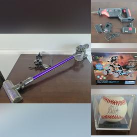 MaxSold Auction: This online auction features small kitchen appliances, vacuums, power tools, tent, golf clubs, fishing gear, new toys, vinyl records, advertising signs, sports trading cards, autographed baseball and much more!