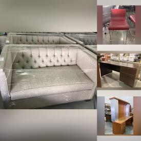 MaxSold Auction: This online auction features items such as Adjustable Desk, Coffee Table, Beige Loveseat Sofa, Chairs, Stools, Bar Chairs, Task Chair, Site Table, Pub Table, Desk, Chair Pair, File Storage, Corner Desk, Clothes Storage Wardrobe, Media Cabinet, Concierge and much more!