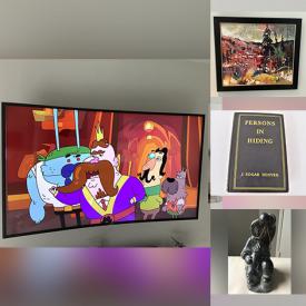 MaxSold Auction: This online auction features curved TV, vintage book, area rug, die-cast vehicles, vintage trains, Tiffany-style lamp, Inuit soapstone carving, New Biomm shoes, electrical supplies and much more!