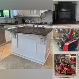 MaxSold Auction: This online auction features wingback chairs, toys, kitchen island, kitchen cabinets, granite countertop, oven, bar stools, pedestal sink, whirlpool bath & surrounds, bathroom cabinets, toilets, bidet, fireplace mantle, golf clubs, printers, TV, snowblower, patio furniture and much more!