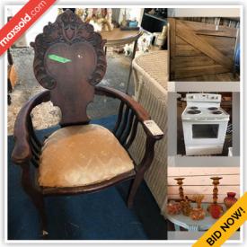 MaxSold Auction: This online auction features Limoges, Spode, artwork, furniture such as marble top table, coffee table, vintage chair, wooden dresser, and church pews, Amana stove, tabletop organ, lighting, construction and renovation materials such as plumbing, doors, windows and hardware, power tools, metal gates, garden tools and much more!