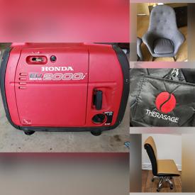 MaxSold Auction: This online auction features a Honda generator, furniture such as chairs, bookcase, bedframe, Ikea side table, tool bench, Wynwood desk, tables and more, potted plants, office items, camping equipment, kitchenware, books, tools, Karcher pressure washer, ski gear, cat items, golf clubs, Cuisinart bbq and much more!