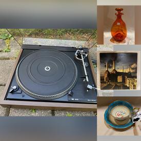 MaxSold Auction: This online auction features vinyl records, wireless headphones, decanters, Swedish Dala horse, NIP Die-cast cars, vintage toys, David Christiana sculpture, stereo components, art glass, art pottery, teacup/saucer sets, vintage cameras and much more!