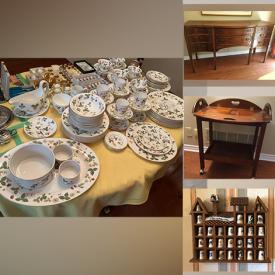 MaxSold Auction: This online auction features Evesham, Casserole Kitchen Accessories, Waterford Crystal Glasses, Vintage Brixham Pottery, Wedgwood China, Buffet, China Thimblesand much more!