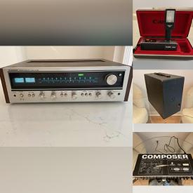 MaxSold Auction: This online auction features Composer processor, stereo components, costume jewellery, small kitchen appliances, vintage photography equipment, vintage books, power & hand tools, vinyl records, collectible spoons, new waterproof boots, gaming remotes, music boxes, perfume bottles, toys, faux fur coat and much more!