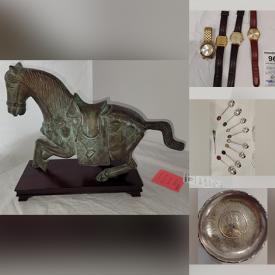 MaxSold Auction: This online auction features signed prints, Chinese celadon pieces, sterling silver jewelry, sterling flatware, antique lamp, crystal ware, watches and much more!