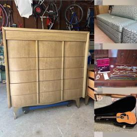 MaxSold Auction: This online auction features crystalware, Lenox, sterling silver, furniture such as vintage end tables, Asian cabinet, vintage chairs, MCM dresser and MCM sleeper sofa, area rugs, record albums, outboard motor, vintage Lane chest, costume jewelry and much more!