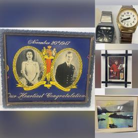 MaxSold Auction: This online auction features an antique stool, tables, OTT Planimeter, movie projector, wall mirror, vintage camera, chandelier, oil lamp, pottery vase, antique jewelry box, guitar, pickaxe and much more!
