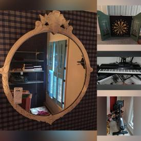 MaxSold Auction: This online auction features a lift top desk, buffet and hutch, dresser with mirror, wooden chest, tea set, flatware, mirror, wall decor, turntable, wooden chess set, tri light lamp, office supplies, exercise equipment, hedge trimmer and much more!