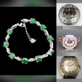 MaxSold Auction: This online auction features gemstone jewelry, sterling silver jewelry, costume jewelry, cloisonné bracelets, coins, watches, silver brush & mirror, jade bangles, jade carvings and much more!