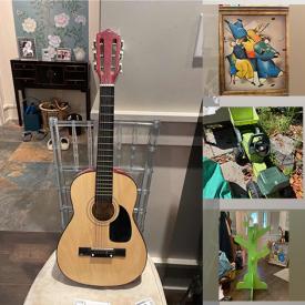 MaxSold Auction: This online auction features Burswood guitar, glass-top coffee table, area rug, jewelry cabinet, sectional sofa, sewing machine, metal light fixture, bikes, coat racks and much more!