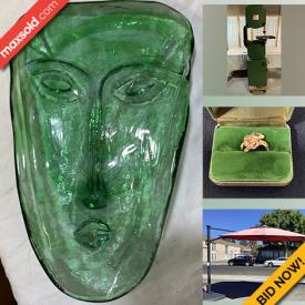MaxSold Auction: This online auction features vintage gold jewelry, contour saw, boat motor, TV, Bryer horse collection, chainsaws, rock & crystal collection, vintage LLadro figure, Roseville pottery, carnival glass, art glass, vintage musical teapots, steins, Hull & Weller pottery, vintage insulators, marionettes, vintage bottles, fishing gear, power & hand tools, lawnmower, outdoor portable heater, terra-cotta pots, live plants, patio furniture and much more!