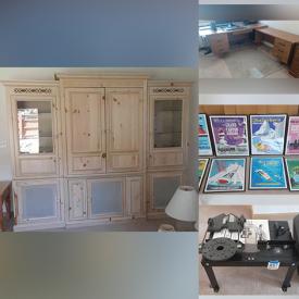 MaxSold Auction: This online auction features entertainment unit, table lamps, leather sofa & chair, desk, stemware, Villeroy & Boch china set, small kitchen appliances, framed artwork, board games, trundle bed, paint sprayers, exercise bike, TV, power tools and much more!