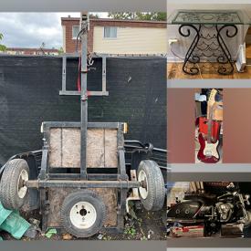 MaxSold Auction: This online auction features items such as cables, Motorcycle jacks, Dining Chairs, Storage tables, Guitar, a Car Phone, Tennis Rackets, Antique Cuckoo Clock, Electric Amplifier, Children\'s Books, a ladder and more.