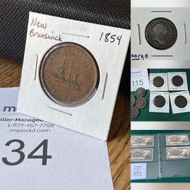 MaxSold Auction: This online coin auction features Canadian pennies, certified silver quarters, British half crowns, 200-year-old farthings, British shillings, US silver half dollars, coins from Ireland, Italy, Spain, Sweden, Portugal and much more!