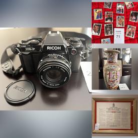 MaxSold Auction: This online auction features a vintage Chinese vase, vintage Inlay binoculars, cosmetic jewelry, acrylic print, Nespresso, vintage teacup, Albee plate, British Monarchy Commemorative Stamp, clock, office supplies, aquarium tank, sleeping bag, kids treadmill, golf clubs and much more!