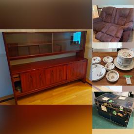 MaxSold Auction: This online auction features Royal Doulton, furniture such as La-Z-Boy recliner, wooden desk, MCM Skovby hutch, dining room table and chairs, lamps, books, HP laptop, Canon printer, DVDs, kitchenware, framed wall art and much more!