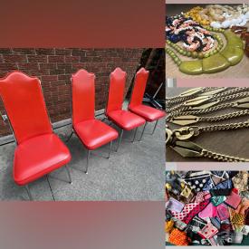 MaxSold Auction: This online auction features vintage table & chairs, vintage scarves, art glass, Tiffany-style lily lamps, French Provincial dressers, Stiffel lamps, Arkansas pottery, vintage mixer, power & hand tools, sewing & knitting supplies, framed needlepoints, jewelry and much more!