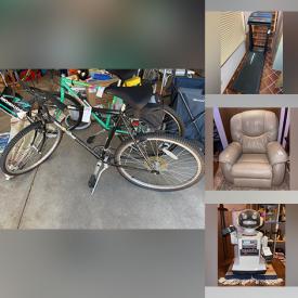 MaxSold Auction: This online auction features a jewelry chest, oak coffee table, dresser, rolling cart, recliner, marble top table, cabinets, costume jewelry, wall art, binding machine, bird bath, hammock, telescope, bike, treadmill, garden supplies, lawn mower, garden supplies, Stihl and much more!