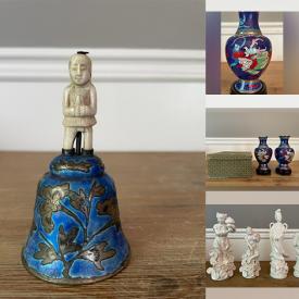 MaxSold Auction: This online auction features items such as a lidded Jar, belt Buckles, wood carvings, Ceramics, duck lamp, Glass Vase, watches and much more!