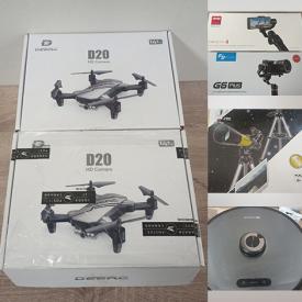 MaxSold Auction: This online auction features a Holy stone drone, thermostats, lighting fixture, smart lock, Godox video light, batteries, Razer computer items, Plantronics Voyager headset, Braun silk expert, Roomba vacuum, kitchen items, hoverboard, gimbal and much more!
