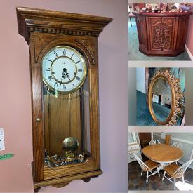 MaxSold Auction: This online auction features a dresser and mirror, side table, cabinet, armoire, rattan tables, piano, silver plate, kitchenware, glassware, small appliances, costume jewelry and much more!