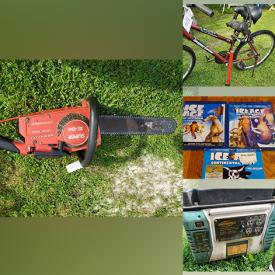 MaxSold Auction: This online auction features tires, camping gear, outdoor games, floor mats, mountain bike, chainsaws, garden tools, men’s & women’s clothing, small kitchen appliances, craft supplies, DVDs, Blu-rays, solar lights, teddy bear collectibles, generator, TVs and much more!