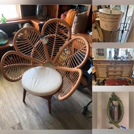 MaxSold Auction: This online auction features an antique cabinet, dresser, vintage coffee table, armchair, armoire, vintage Asian doll, vintage porcelain figurines, floor lamp, vintage camera, violin, wall art, mirrors, area rug, vintage trunk and much more!