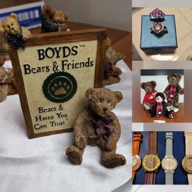 MaxSold Auction: This online auction features large collection of Boyds Bear collection, decorative, costume jewelry, Christmas decor, broaches, silver jewelry, Tim Hortons Pins, electric typewriter, hockey Lot, CDs, fishing Lot, Wood art crafts, fall decor and much more!