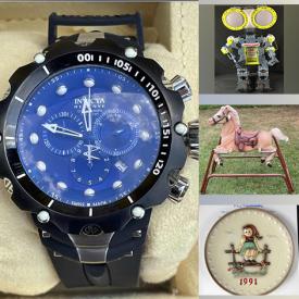 MaxSold Auction: This online auction features Invicta watch, Star Wars collectibles, hand tools, paintball gear, stove, vintage books, sports memorabilia, shelving racks, baby clothes, bookshelves, games, toys, vintage Hummel plates & bells and much more!