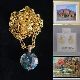 MaxSold Auction: This online auction features original oil paintings, fine jewelry, sterling silver salt & pepper, cloisonné vases, costume jewelry, Canadian stone carvings, art books and much more!