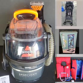 MaxSold Auction: This online auction features NIB inflatable pool, guitars, sports trading cards, tent, small kitchen appliances, bedding, pet products, NIB toys, school supplies, DVDs, fishing gear, speakers, hand tools and much more!