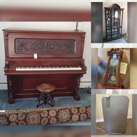MaxSold Auction: This online auction features furniture, electronics, TV, Nespresso, mirror, violin, lamps, Goebel figurines, Christmas tree, grandmother clock, flatware, books, Hess truck, wall clock, Armoire, piano, bose sound system, rug, vacuum and much more!