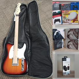 MaxSold Auction: This online auction features new in-box items such as wireless headphones, electric guitar, small kitchen appliances, Samsung Galaxy, Radeon graphics cards, gaming controllers, security cameras and much more!