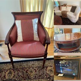 MaxSold Auction: This online auction features various items such as a chair, pillow, sofa, table, mirror, rug, art, china set, glassware, entertainment center, sony electronics, house plant, gas grill, bench, sewing machine, vintage trunk, ladder, dresser, chest, nightstand, costume jewelry, loveseat, bookcase and much more.
