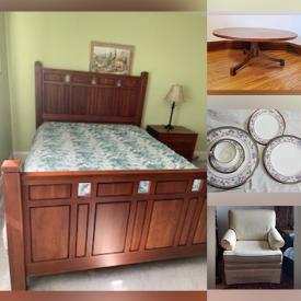 MaxSold Auction: This online auction features area rugs, pedestal tables, antique furniture, executive desk, cedar chest, futon, ottomans, Stickley furniture, wooden crest, patio furniture, BBQ grill, TV, stereo receiver, eReader, small kitchen appliances, vanity set, Waterford crystal, art glass, sofa-bed and much more!