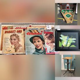 MaxSold Auction: This online auction features women’s clothing & shoes, costume jewelry, new beauty products, sunglasses, vintage magazines, costumes, craft supplies, Sheryl Sawchuk artwork, cake decorating kit, silk ties, faux flowers, art pottery, art glass, TV, watches, and much more!