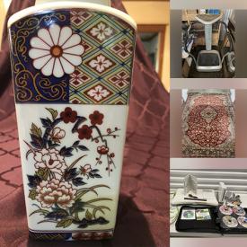 MaxSold Auction: This online auction includes Mustang memorabilia, lamps, Melitta coffee maker and other small kitchen appliances, light fixtures, Yamaha keyboard, Imari Ware, books, TurboVibe, Persian rug, CCTV cameras, samovar, Wii games, crystalware, Olang boots, RC car, golf towels and more!